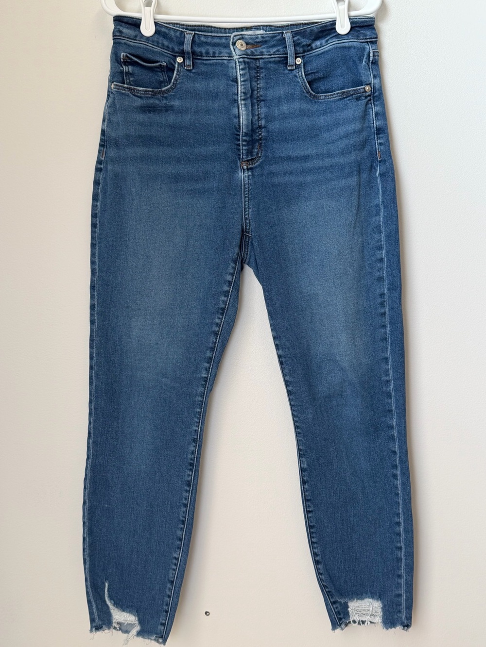 Loft The Curvy Skinny Distressed Raw Hemline Jeans - Size 30/10